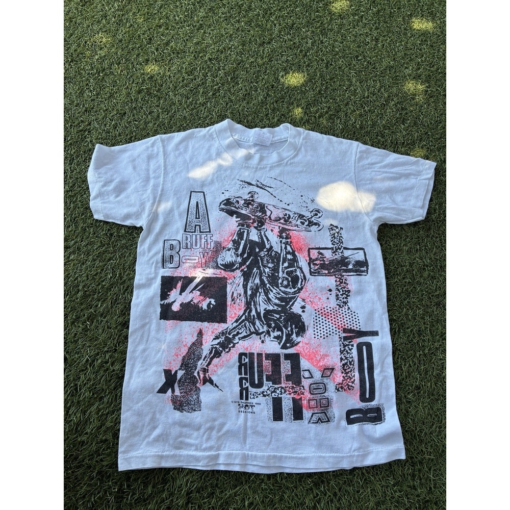 Vintage 1988 Sts Graphics A Ruff Boy Skateboard Vibrant T-Shirt Size M Usa Made